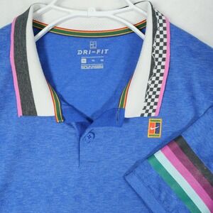 Nike Polo Shirt Mens XL Blue Dri Fit Court Advantage Challenge Tennis AJ8072-438